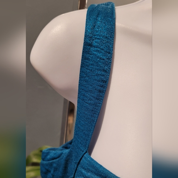 Aidan Mattox aqua blue stappy shimmery dress. - Picture 6 of 11